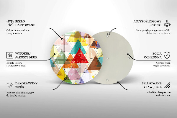 Üveg vágódeszka Festett háromszögek