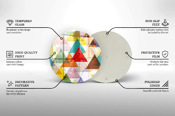 Üveg vágódeszka Festett háromszögek