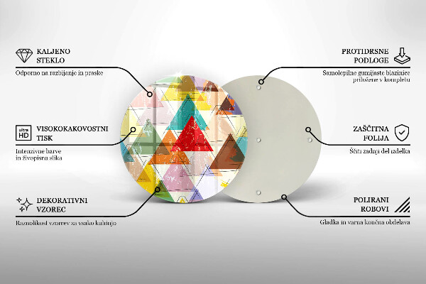 Üveg vágódeszka Festett háromszögek