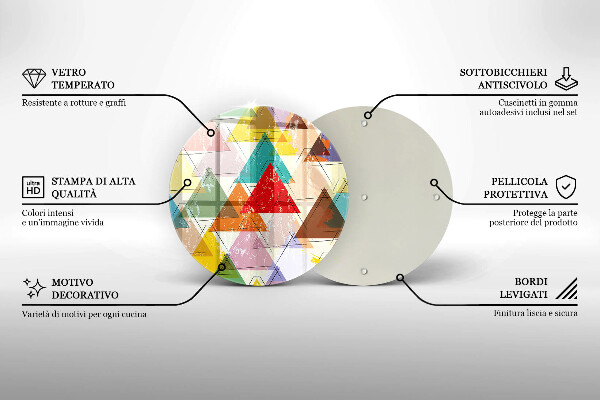 Üveg vágódeszka Festett háromszögek