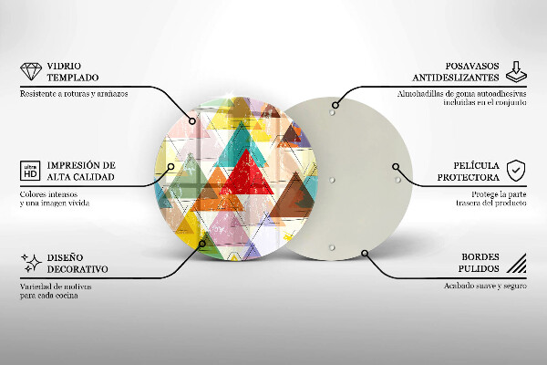 Üveg vágódeszka Festett háromszögek