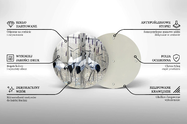 Üveg vágódeszka Japán daruk
