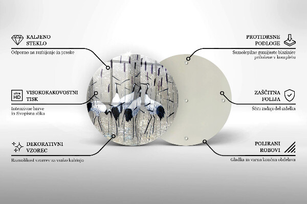 Üveg vágódeszka Japán daruk