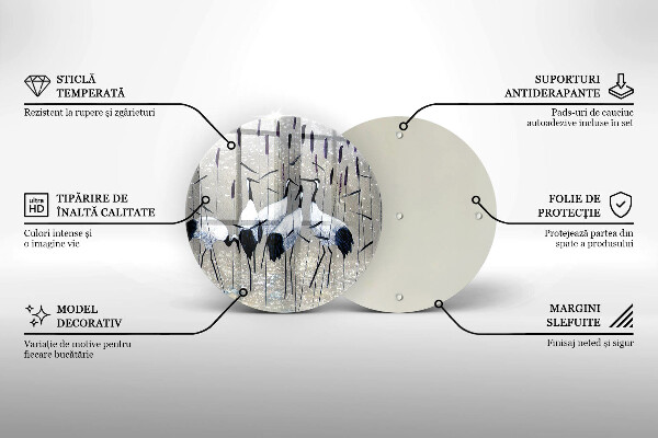 Üveg vágódeszka Japán daruk