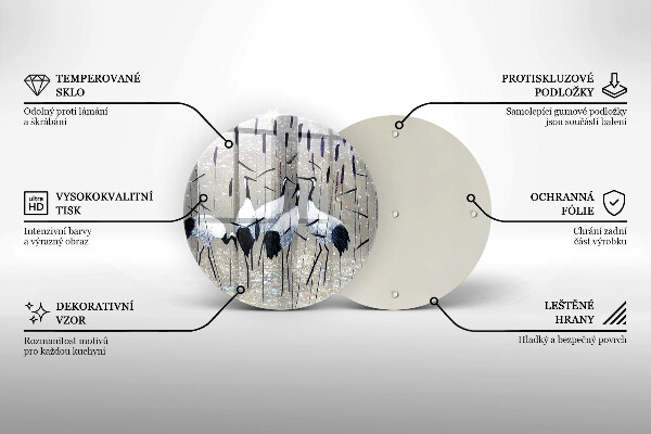 Üveg vágódeszka Japán daruk