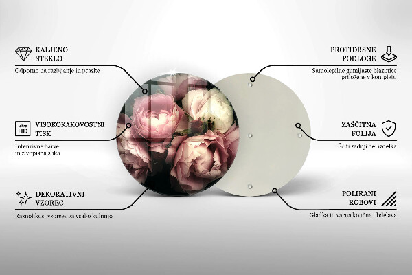 Üveg vágódeszka Bazsarózsa virágok