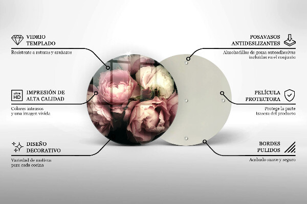 Üveg vágódeszka Bazsarózsa virágok