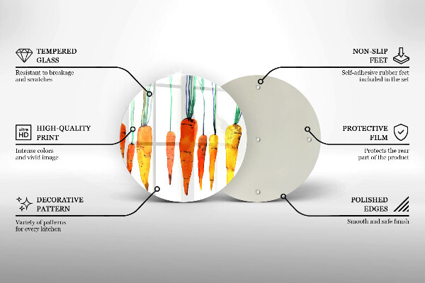 Üveg vágódeszka Sárgarépa illusztráció