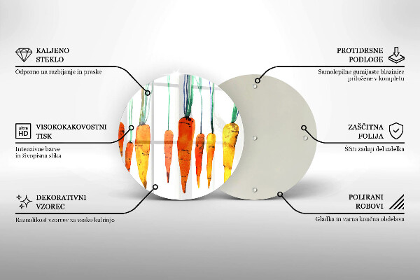 Üveg vágódeszka Sárgarépa illusztráció