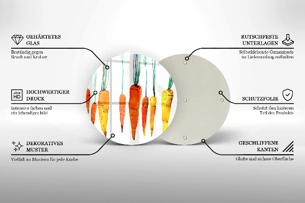 Üveg vágódeszka Sárgarépa illusztráció