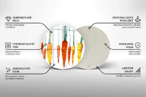 Üveg vágódeszka Sárgarépa illusztráció