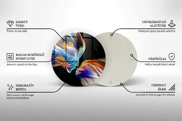 Üveg vágódeszka Csók absztrakció