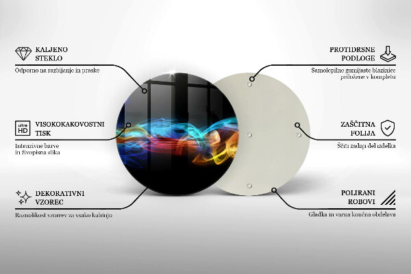 Üveg vágódeszka Színes füst