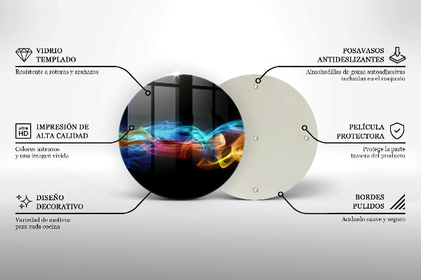 Üveg vágódeszka Színes füst