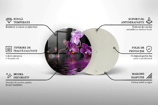 Üveg vágódeszka Orchidea zen víz