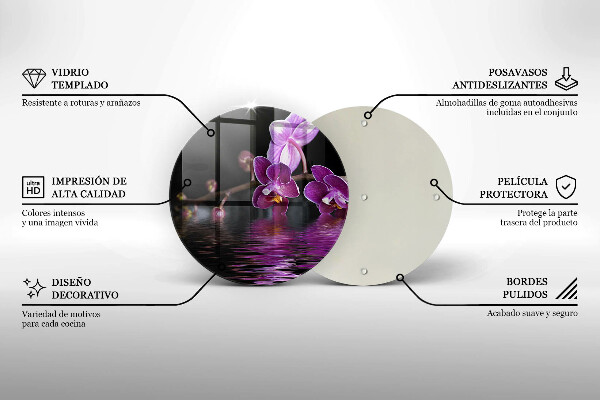 Üveg vágódeszka Orchidea zen víz