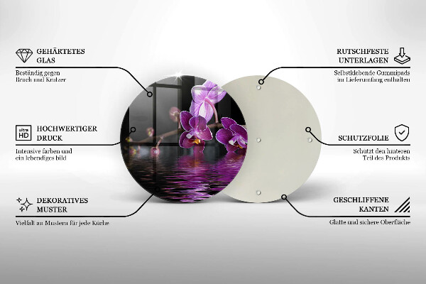 Üveg vágódeszka Orchidea zen víz