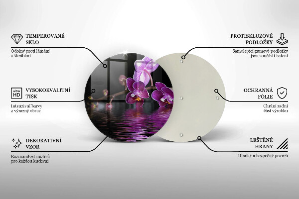 Üveg vágódeszka Orchidea zen víz