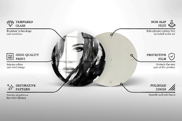 Üveg vágódeszka Női arc