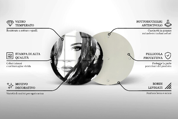 Üveg vágódeszka Női arc