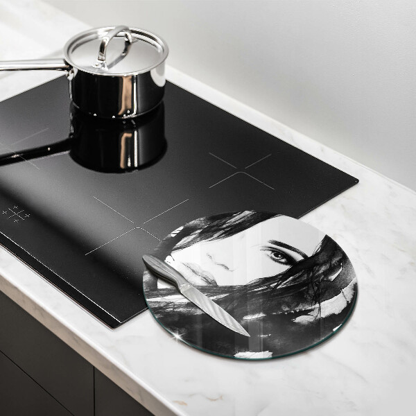 Üveg vágódeszka Női arc