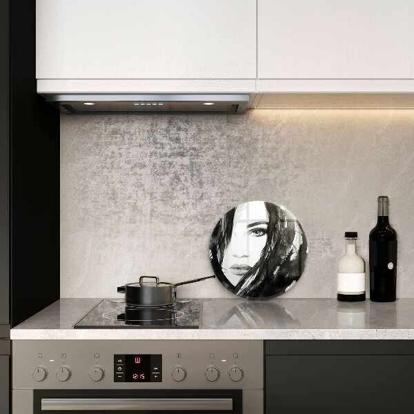 Üveg vágódeszka Női arc