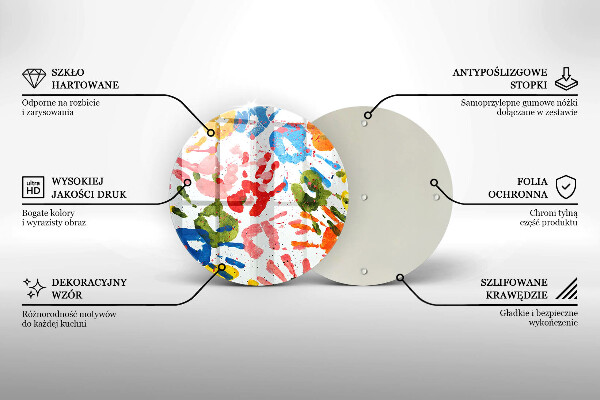 Üveg vágódeszka Gyermek kezek nyomai