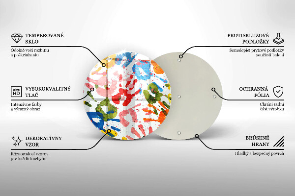 Üveg vágódeszka Gyermek kezek nyomai