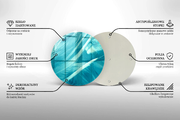 Üveg vágódeszka Finom tollak