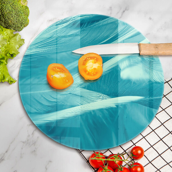 Üveg vágódeszka Finom tollak