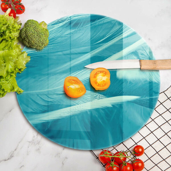 Üveg vágódeszka Finom tollak