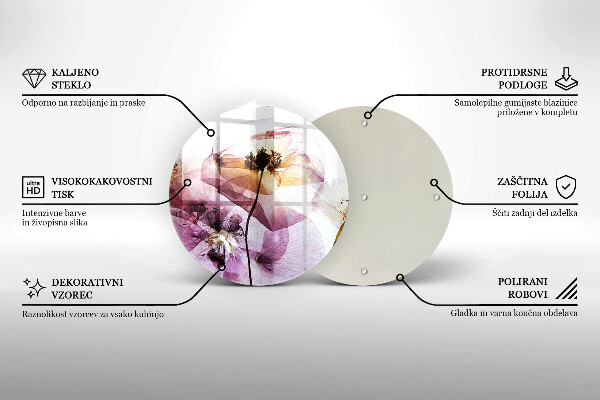 Üveg vágódeszka Finom virágok