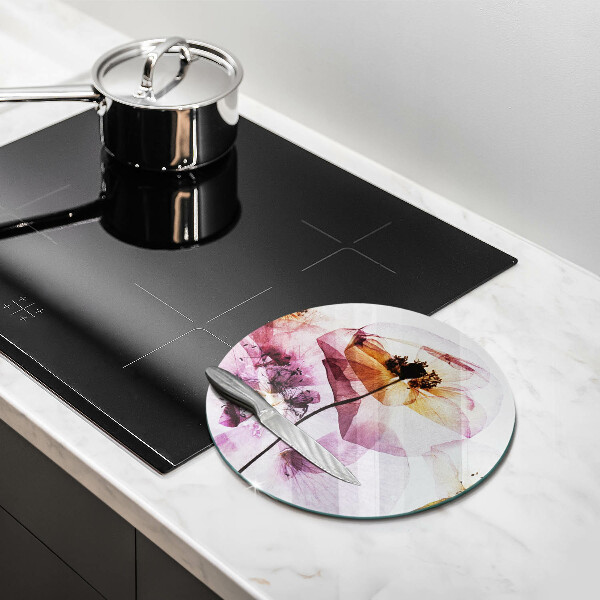 Üveg vágódeszka Finom virágok