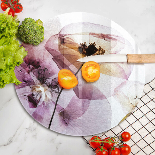 Üveg vágódeszka Finom virágok