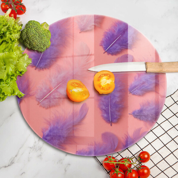 Üveg vágódeszka Bolyhos tollak