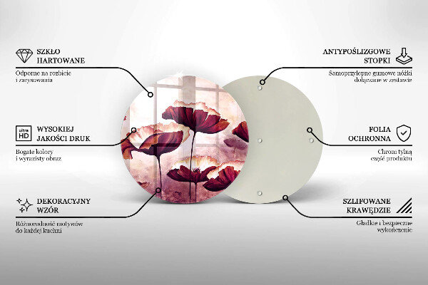 Üveg vágódeszka Virágfestés