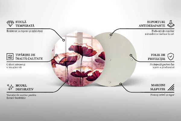 Üveg vágódeszka Virágfestés