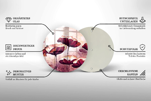 Üveg vágódeszka Virágfestés
