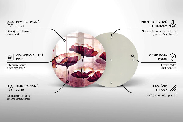 Üveg vágódeszka Virágfestés