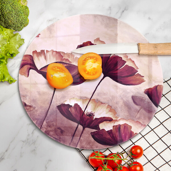 Üveg vágódeszka Virágfestés