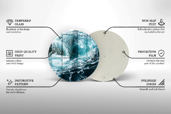 Üveg vágódeszka Habzó vízhullámok