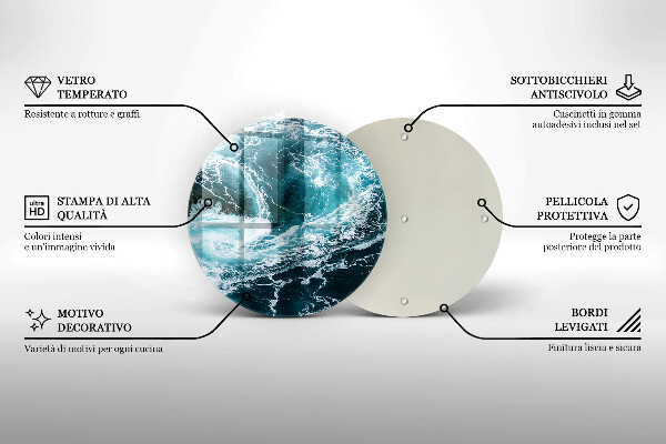 Üveg vágódeszka Habzó vízhullámok