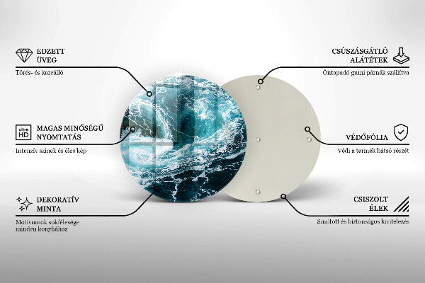 Üveg vágódeszka Habzó vízhullámok