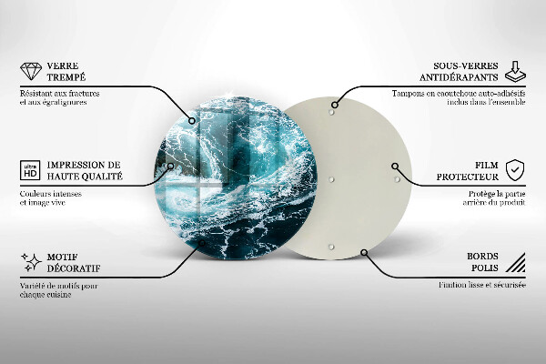 Üveg vágódeszka Habzó vízhullámok