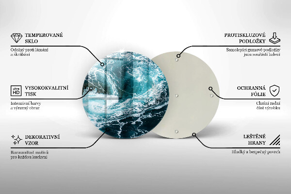 Üveg vágódeszka Habzó vízhullámok