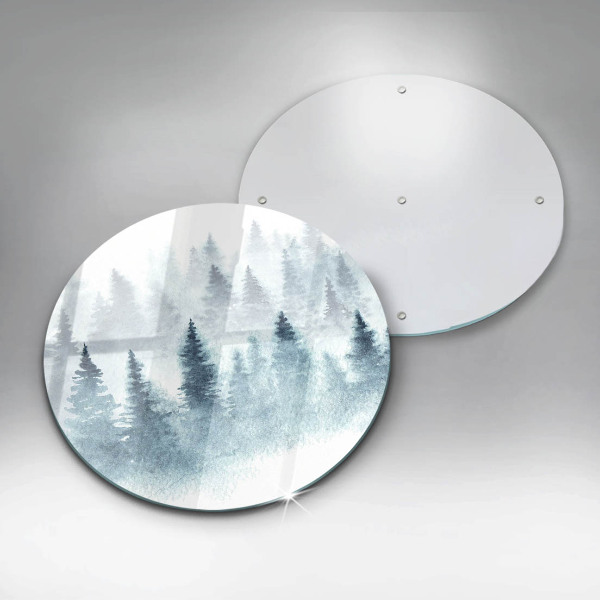 Üveg vágódeszka Festett téli erdő