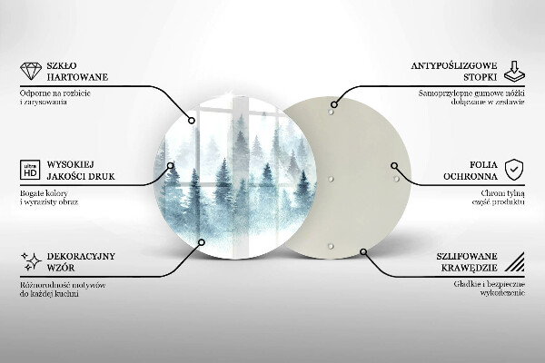 Üveg vágódeszka Festett téli erdő