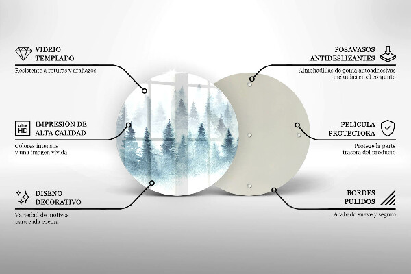 Üveg vágódeszka Festett téli erdő