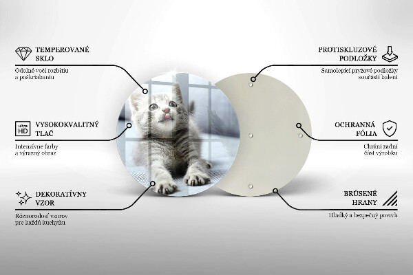 Üveg vágódeszka Aranyos kis cica