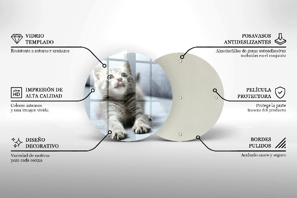 Üveg vágódeszka Aranyos kis cica